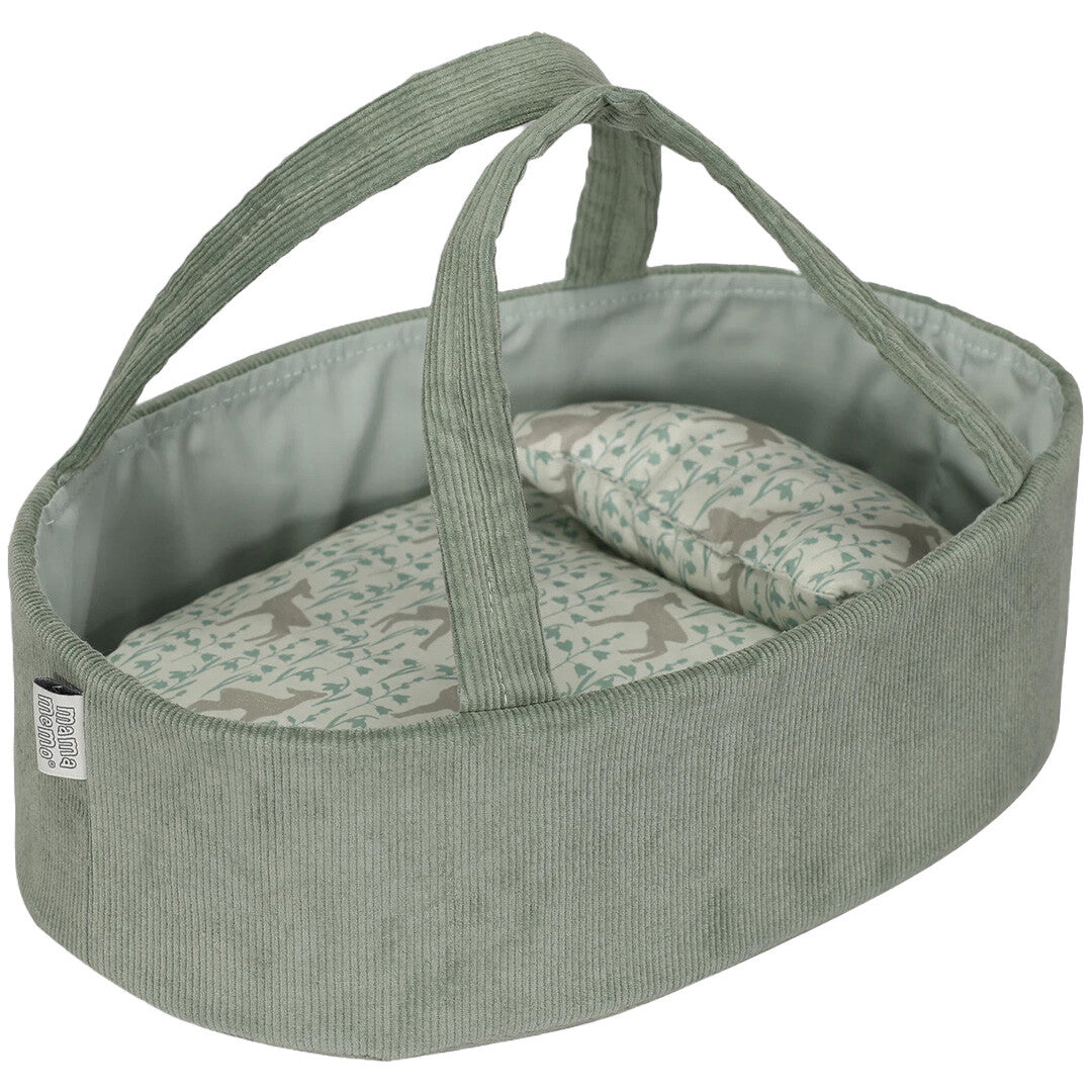 mama memo poppenreiswieg corduroy mint - 35 cm | 120132 | 0