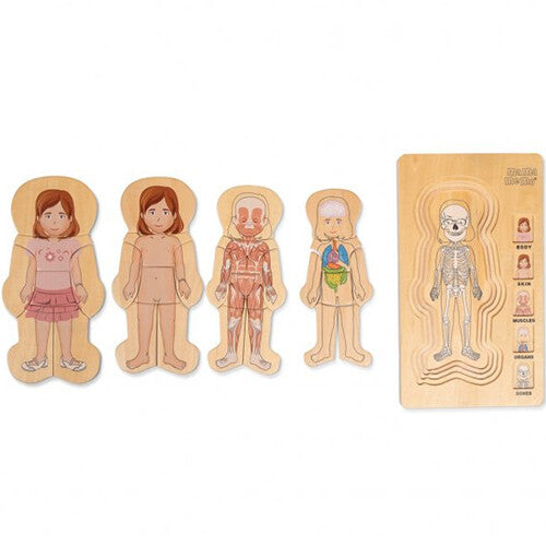 mama memo vijf lagen puzzel lichaam meisje - 4x7 st | 185250 | 0
