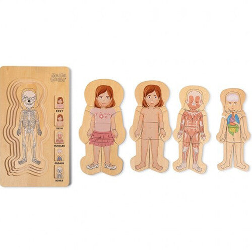mama memo vijf lagen puzzel lichaam meisje - 4x7 st | 185250 | 1