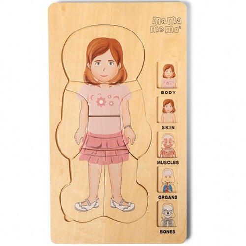 mama memo vijf lagen puzzel lichaam meisje - 4x7 st | 185250 | 2
