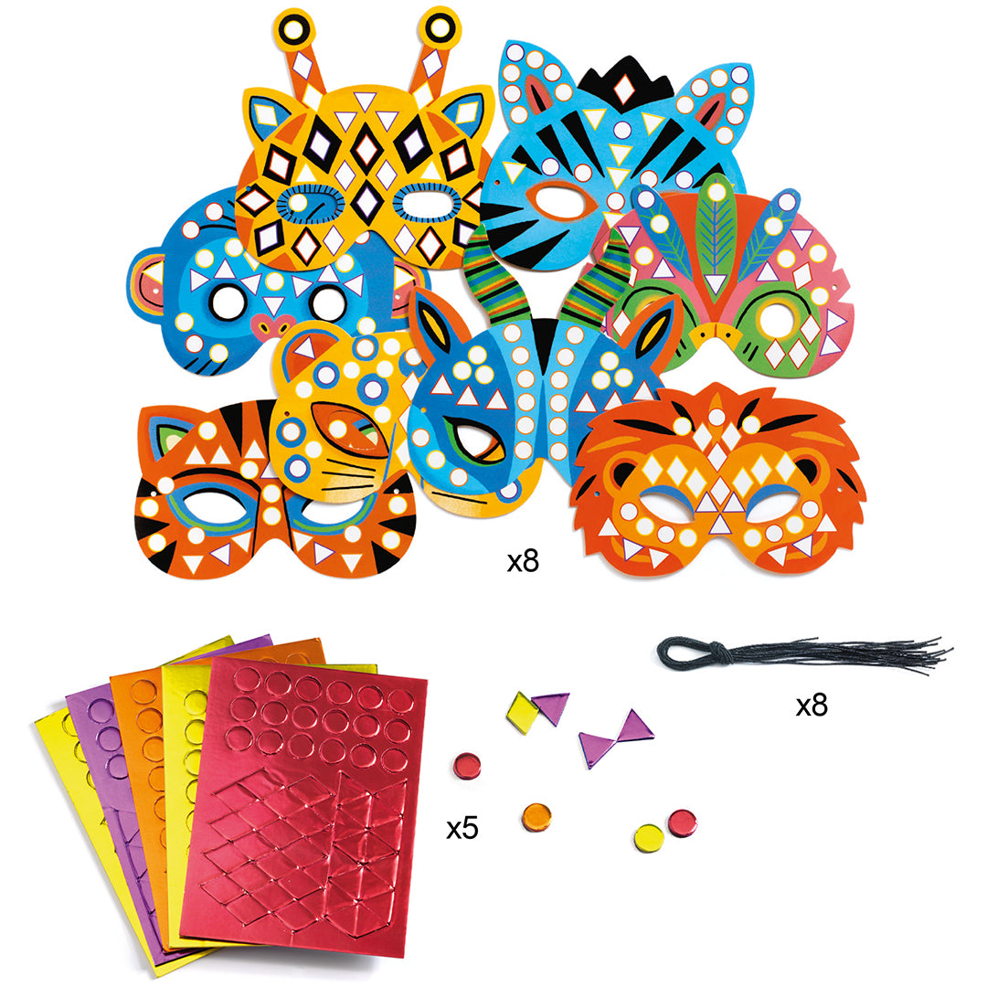 djeco knutselset maskers versieren - jungle