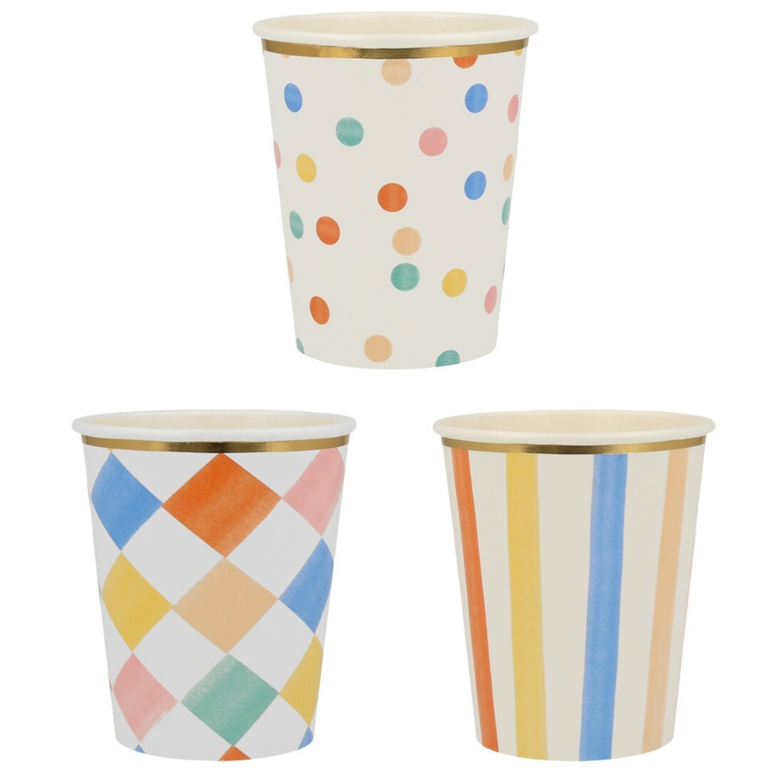 meri meri bekers colourful pattern – 8st  | 267286 | 0