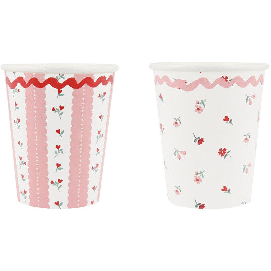 meri meri bekers vintage rose - 8st | 282687 | 0
