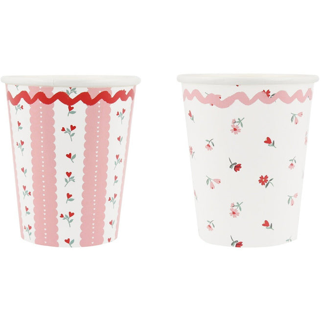 meri meri bekers vintage rose - 8st | 282687 | 0
