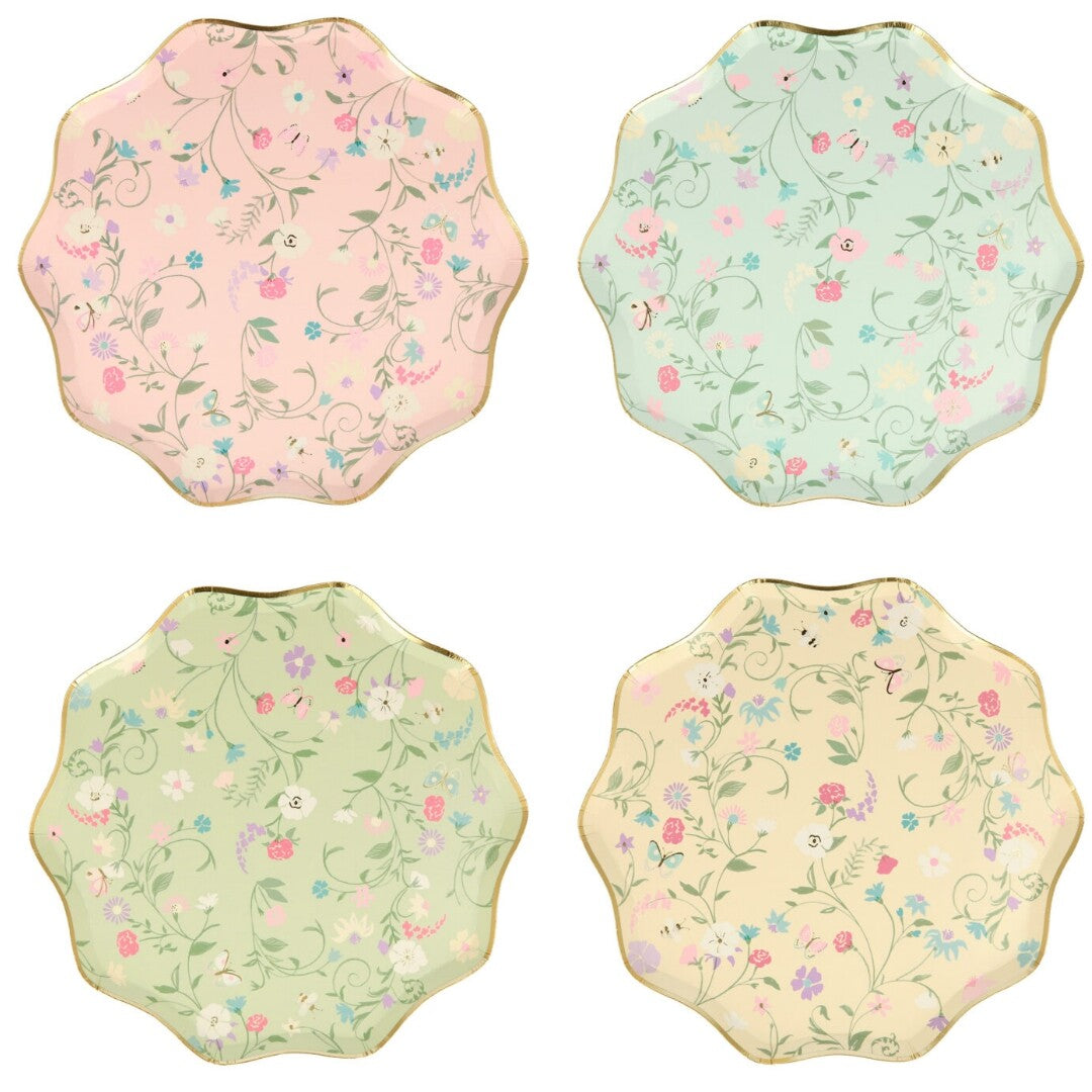 meri meri borden ladurée paris floral - 8st | 223416 | 0