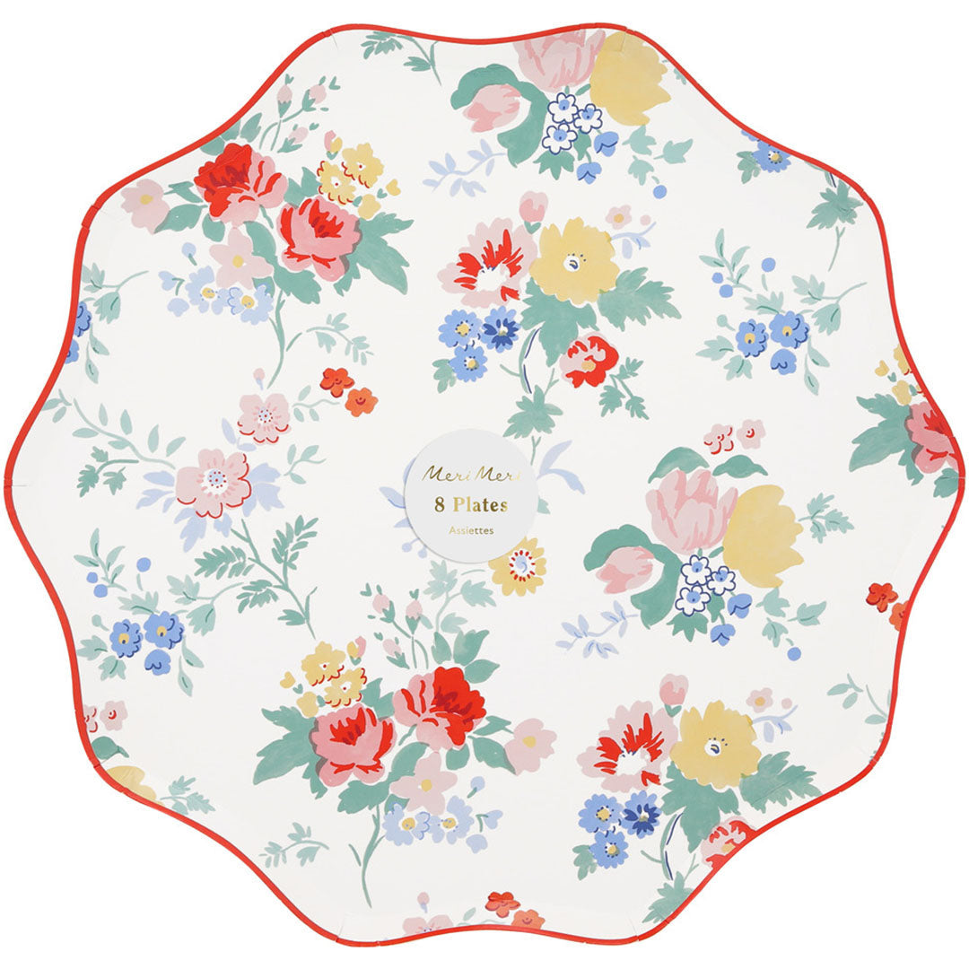 meri meri borden vintage floral - large - 8st | 289302 | 1