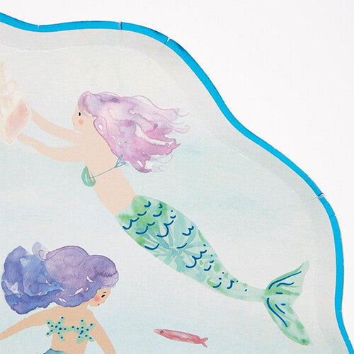 meri meri bordjes zeemeerminnen - rond - 8st | 210700 | 2