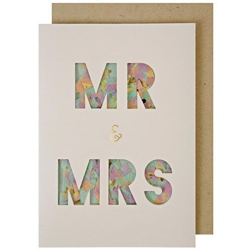 meri meri bruiloftskaart mr & mrs - confetti | 132553 | 0