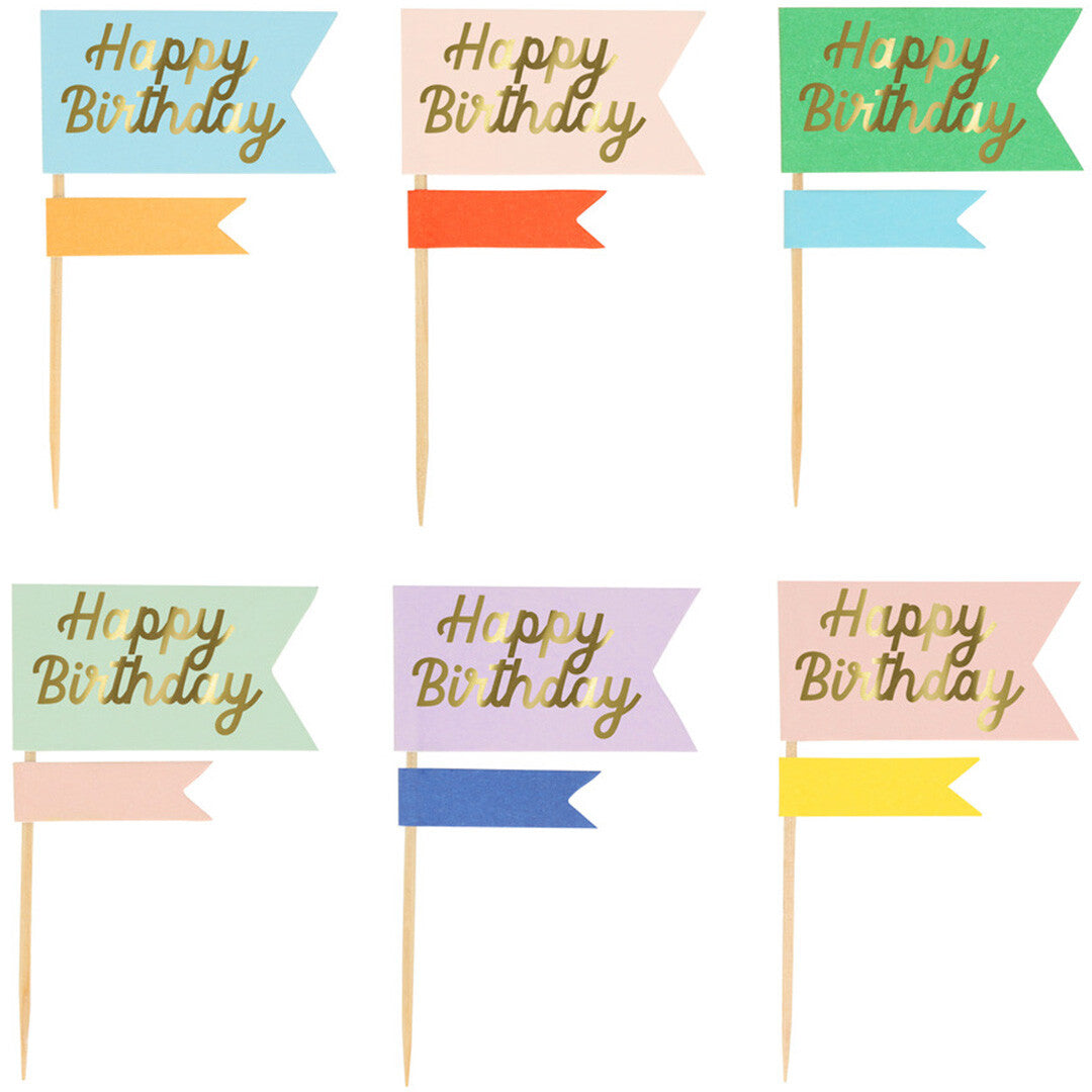 meri meri cupcake set happy birthday gestreept | 273920 | 2