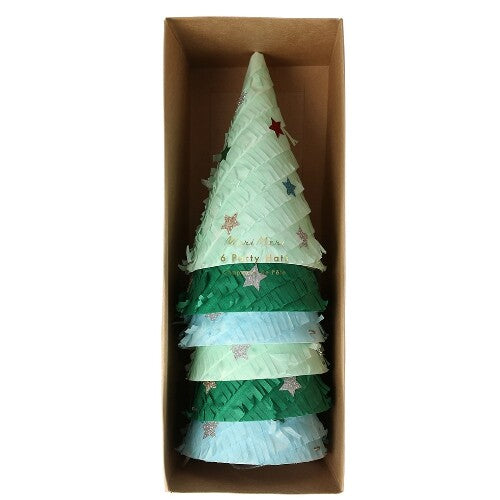 meri meri feesthoedjes kerstboom - 6st | 217774 | 1