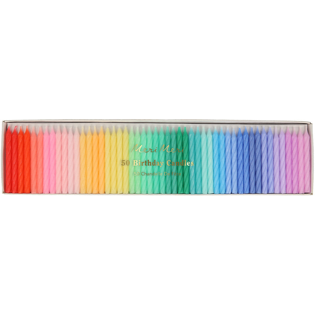 meri meri feestkaarsjes gedraaid - rainbow - 50st | 271246 | 1