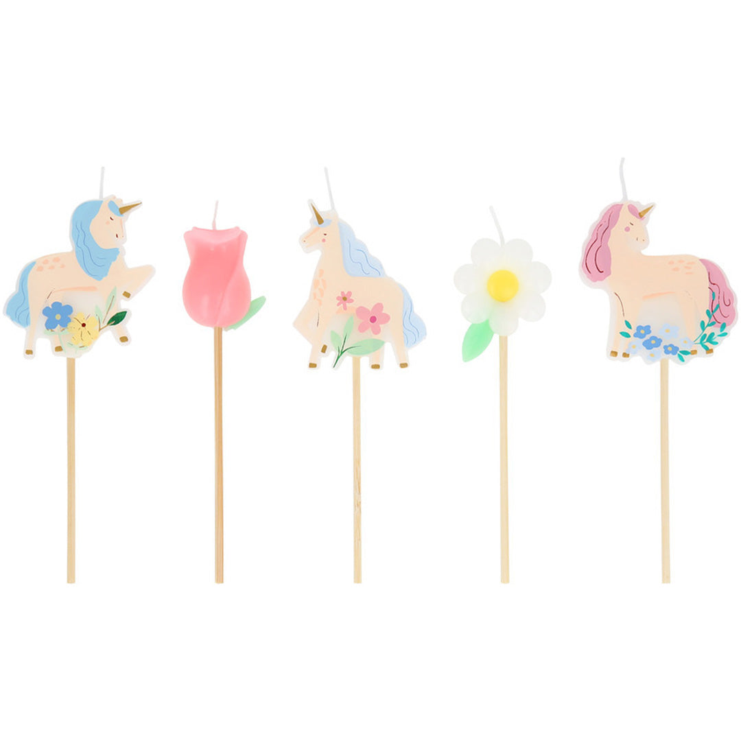 meri meri feestkaarsjes meadow unicorns - 5st | 287880 | 0