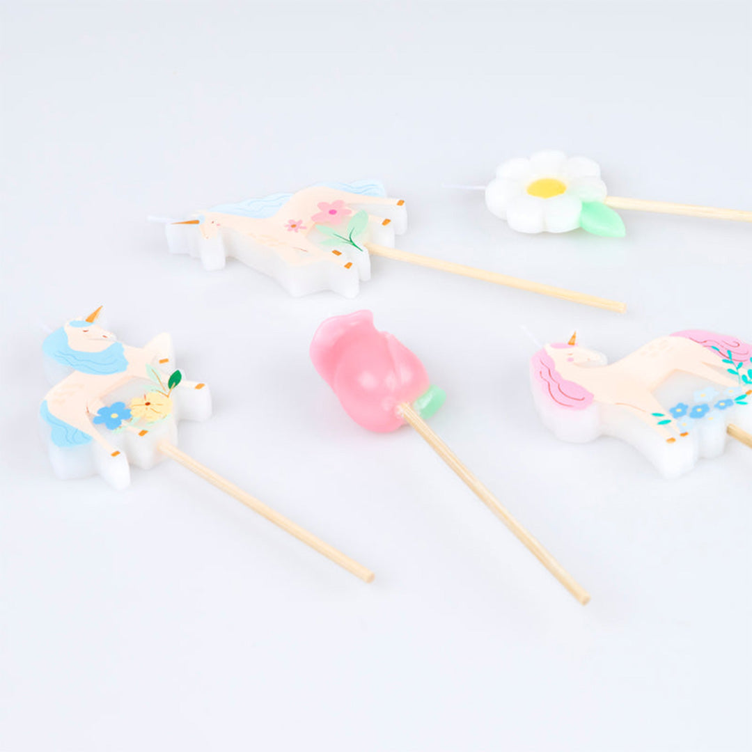 meri meri feestkaarsjes meadow unicorns - 5st | 287880 | 1