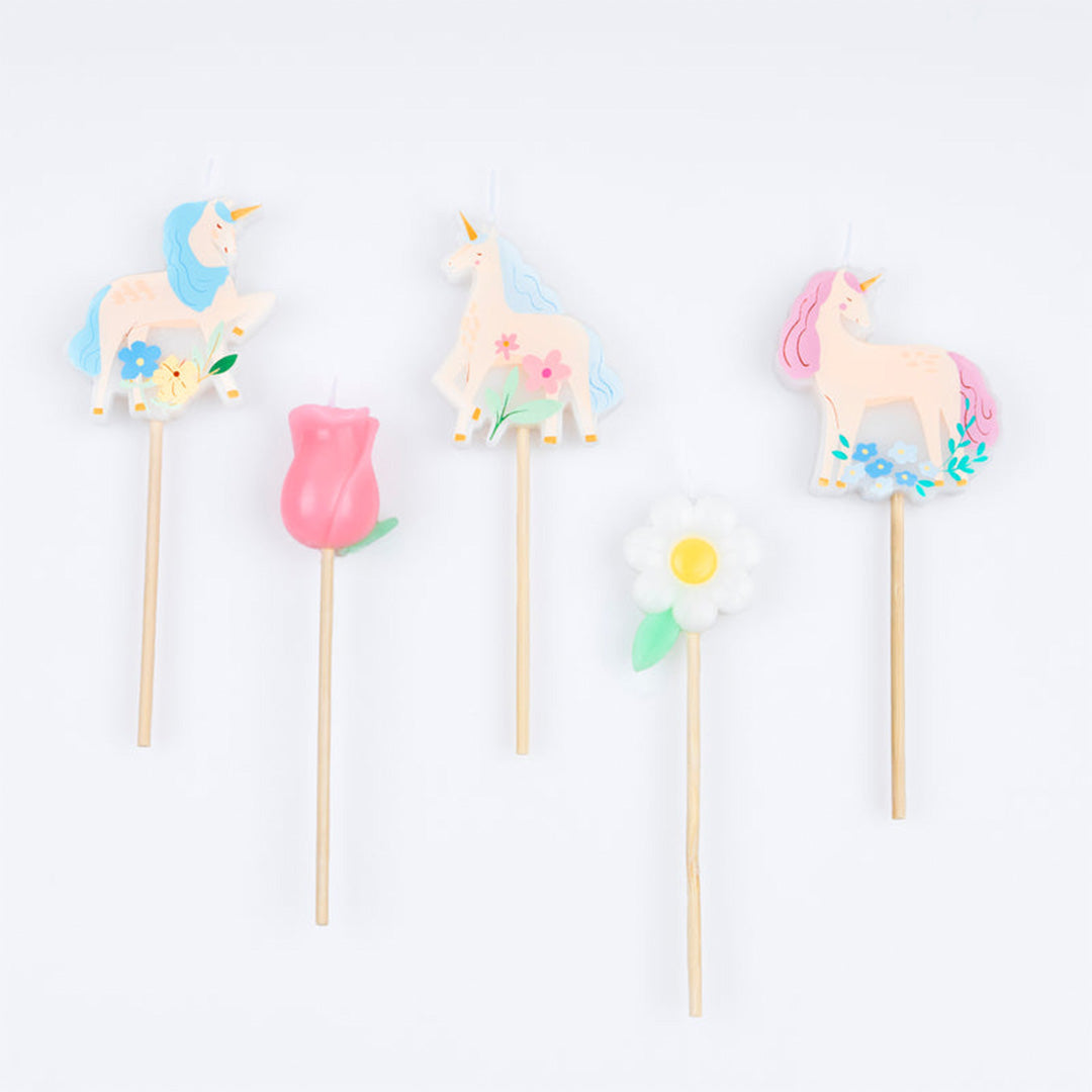 meri meri feestkaarsjes meadow unicorns - 5st | 287880 | 2