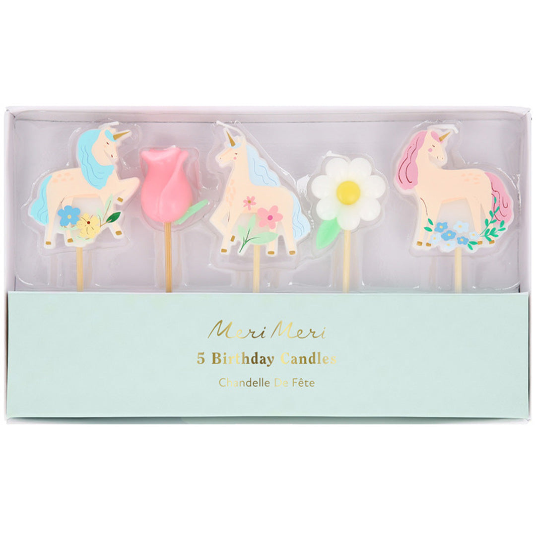 meri meri feestkaarsjes meadow unicorns - 5st | 287880 | 3