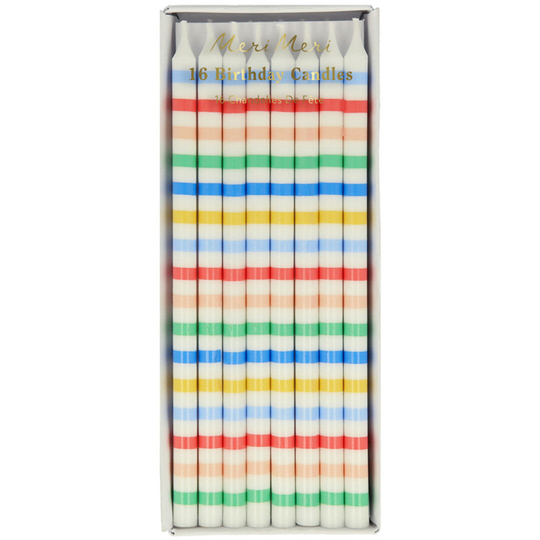 meri meri feestkaarsjes multi stripe - 16st | 276557 | 0