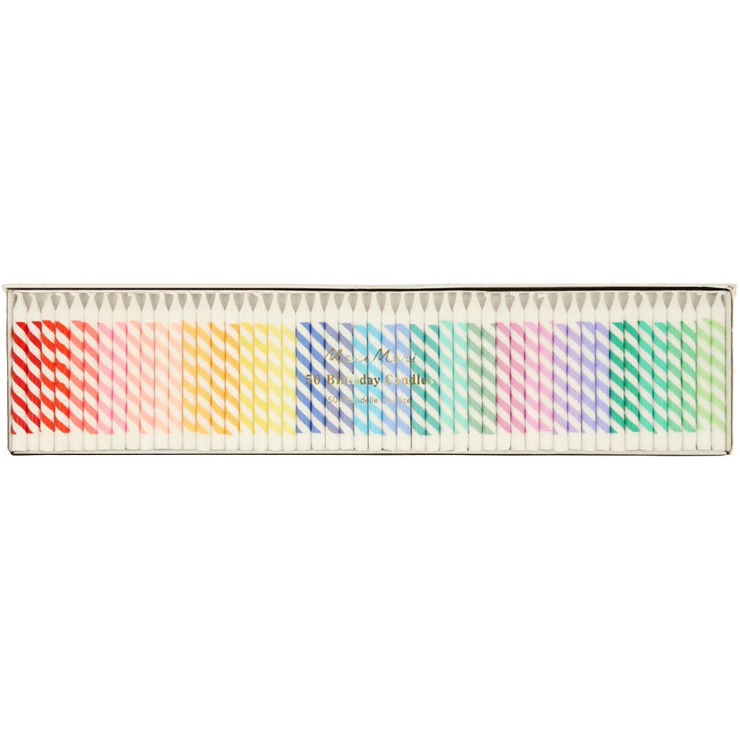meri meri feestkaarsjes regenboog gestreept - 50st  | 271372 | 1