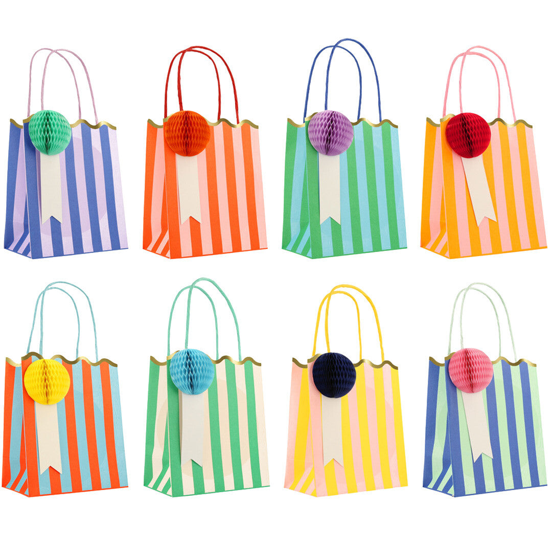 meri meri feesttasjes gestreept - 8st  | 273839 | 0