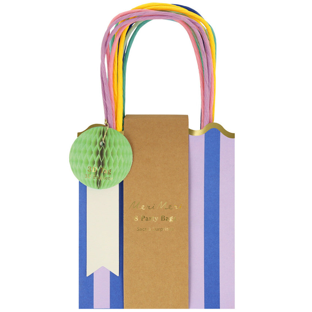 meri meri feesttasjes gestreept - 8st  | 273839 | 3