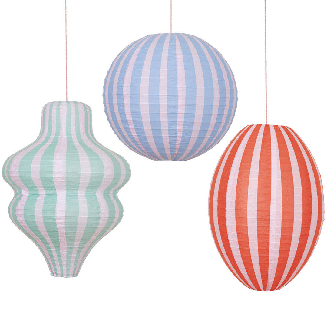 meri meri lampionnen gestreept - 3st | 275585 | 0