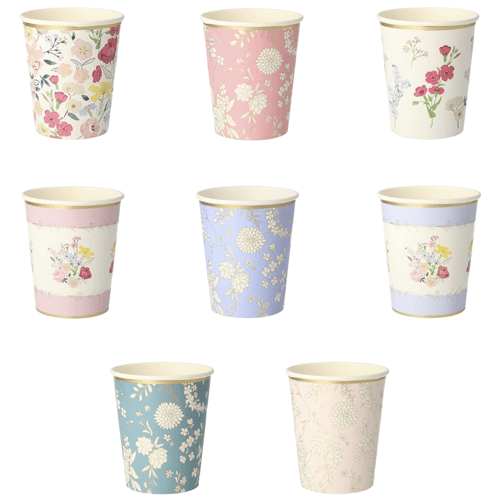 meri meri papieren bekers engelse tuin - 8st | 204841 | 0