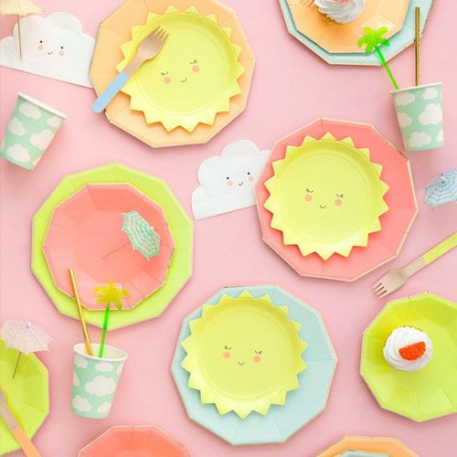 meri meri papieren bordjes zonnetjes (12st) | 157042 | 1