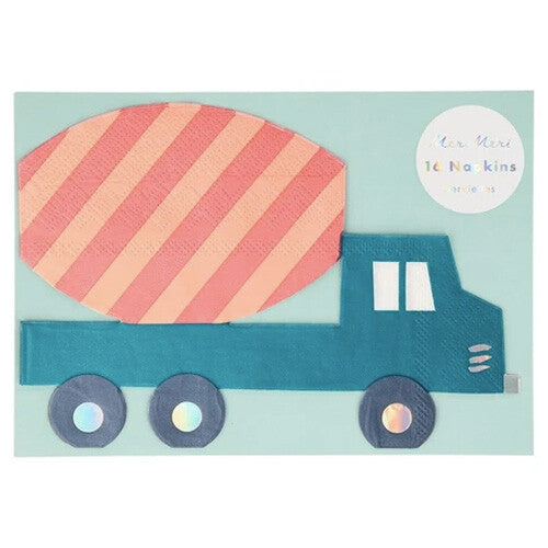 meri meri servetten betontruck – 16st | 215065 | 2