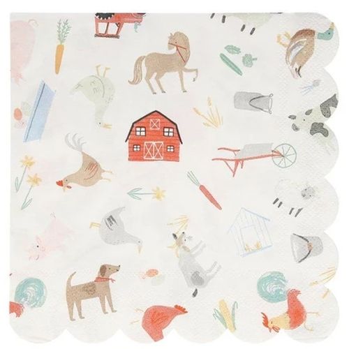 meri meri servetten boerderij - large - 16st | 203276 | 0