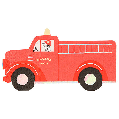 meri meri servetten brandweerauto - 16st  | 211069 | 0