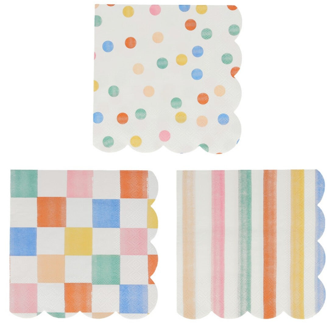 meri meri servetten colourful pattern - small - 16st | 267304 | 0