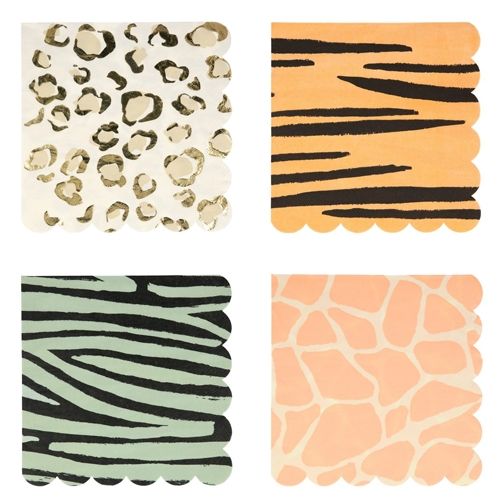 meri meri servetten dierenprint - large - 16st | 202386 | 0