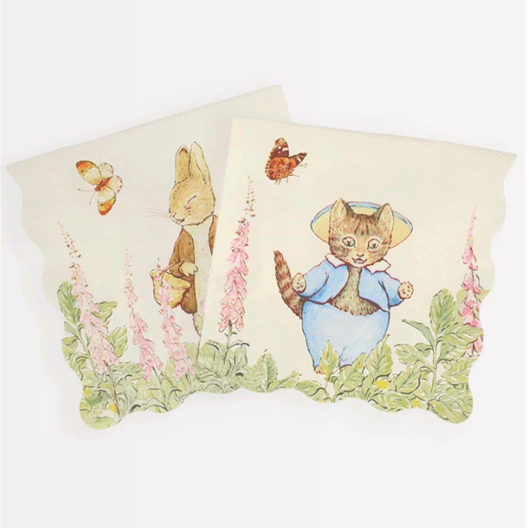 meri meri servetten pieter konijn in de tuin - groot - 16 st  | 267160 | 1