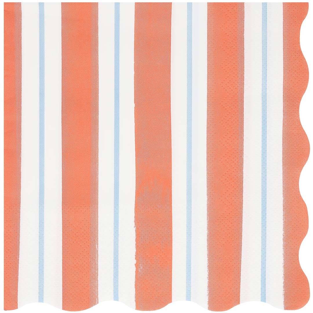 meri meri servetten preppy stripe - large - 16st | 287475 | 3