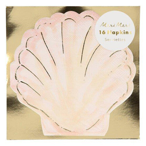 meri meri servetten schelp – 16st | 210772 | 2