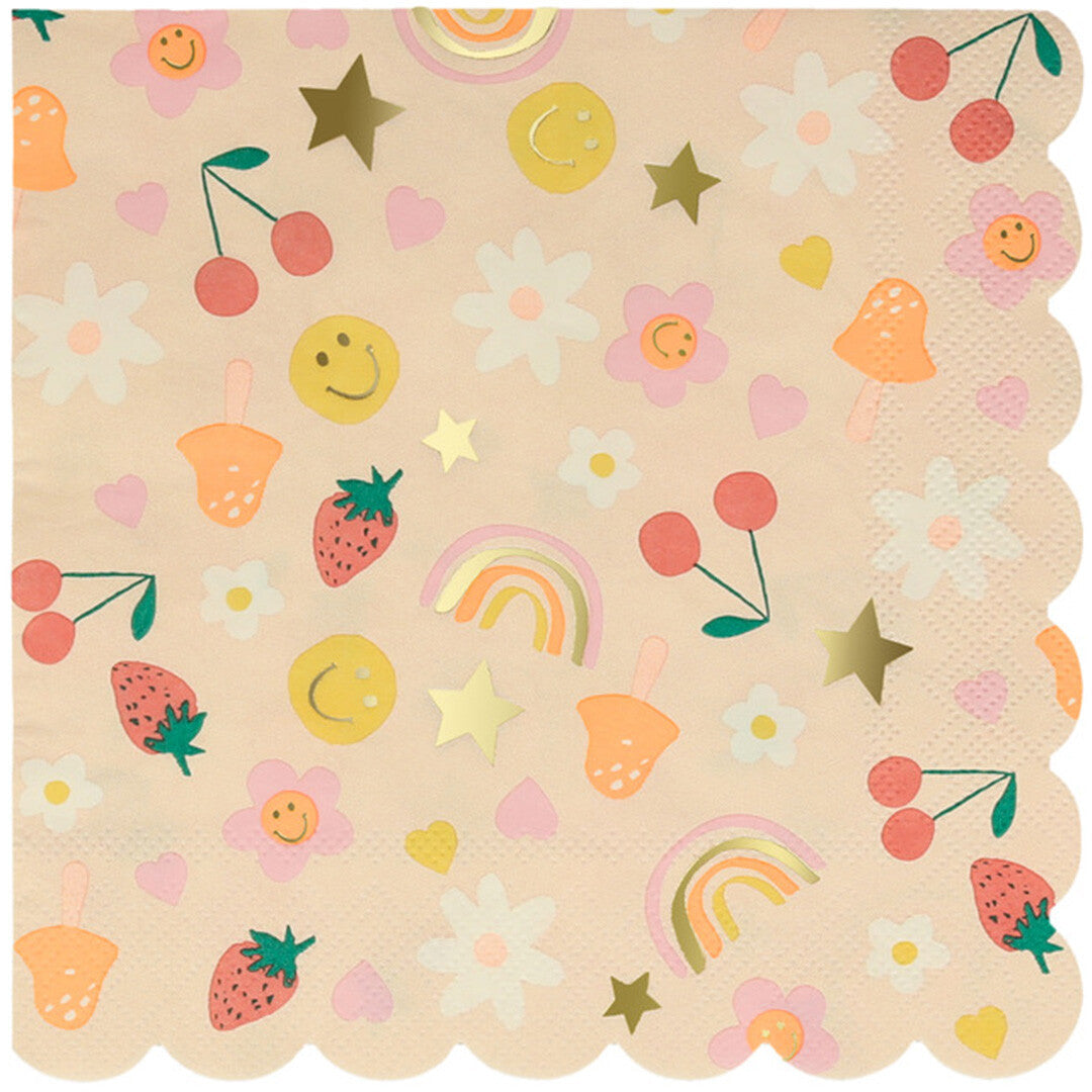 meri meri servetten vrolijke figuurtjes - large - 16st  | 275495 | 0