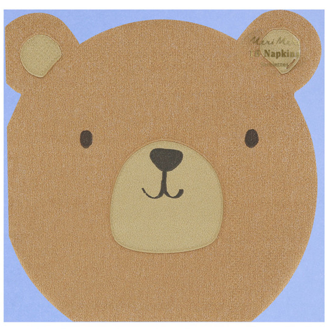 meri meri servetten woodland bear - 16st | 286647 | 1