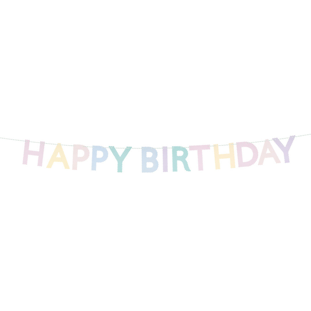 meri meri slinger happy birthday - pastel | 287961 | 0
