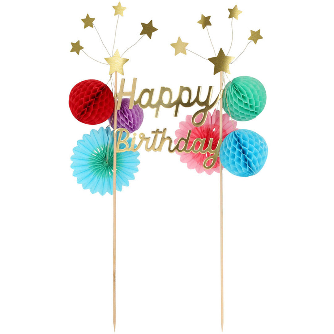 meri meri taartversiering happy birthday goud | 273911 | 0