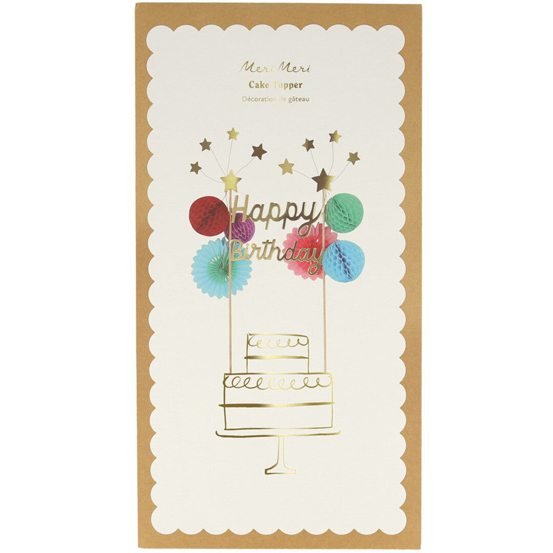 meri meri taartversiering happy birthday goud | 273911 | 1