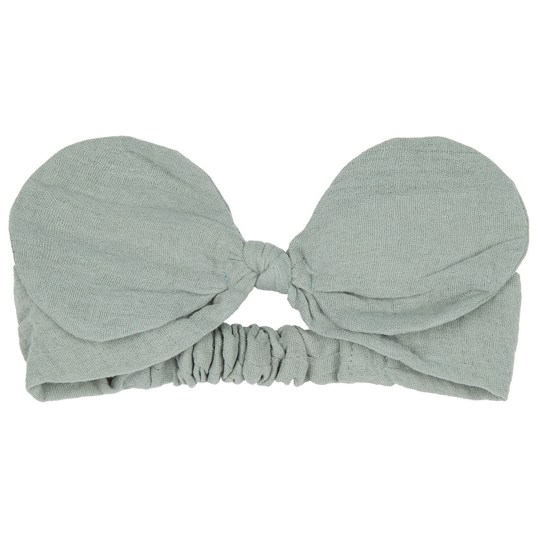 Mimi & Lula baby haarband met grote blauwe strik.