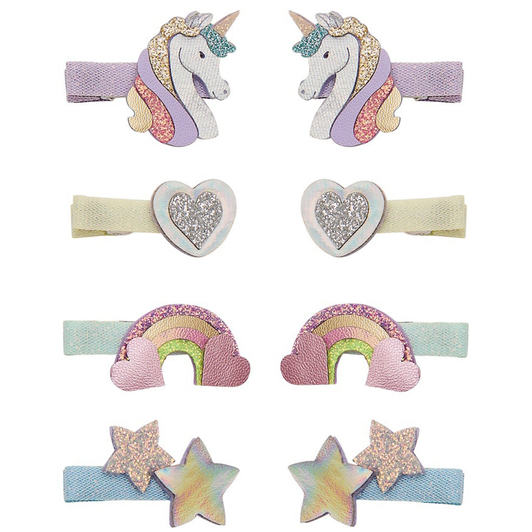 mimi & lula haarclipjes dreamy unicorn mini clips - 8 st | MIMI182001-23 | 1