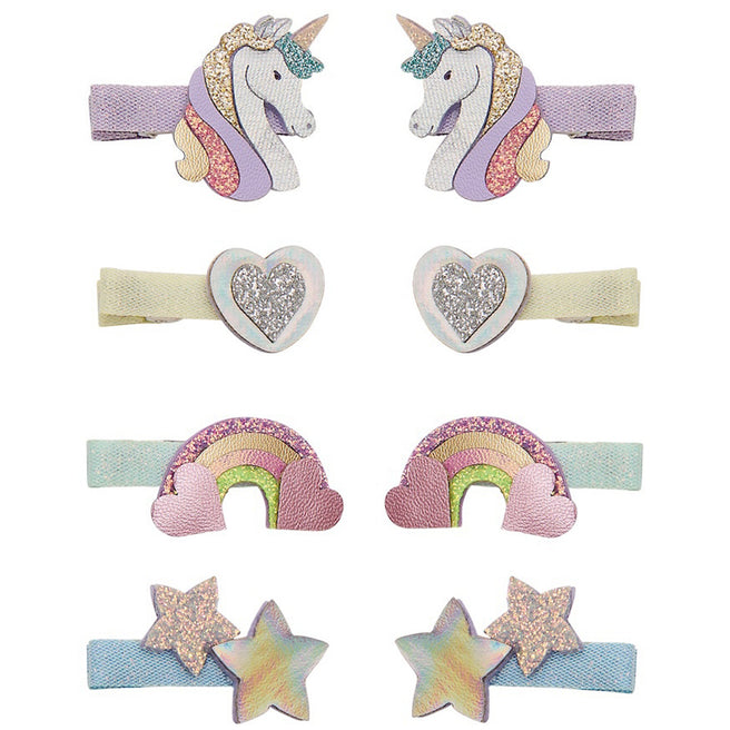 mimi & lula haarclipjes dreamy unicorn mini clips - 8 st | MIMI182001-23 | 1