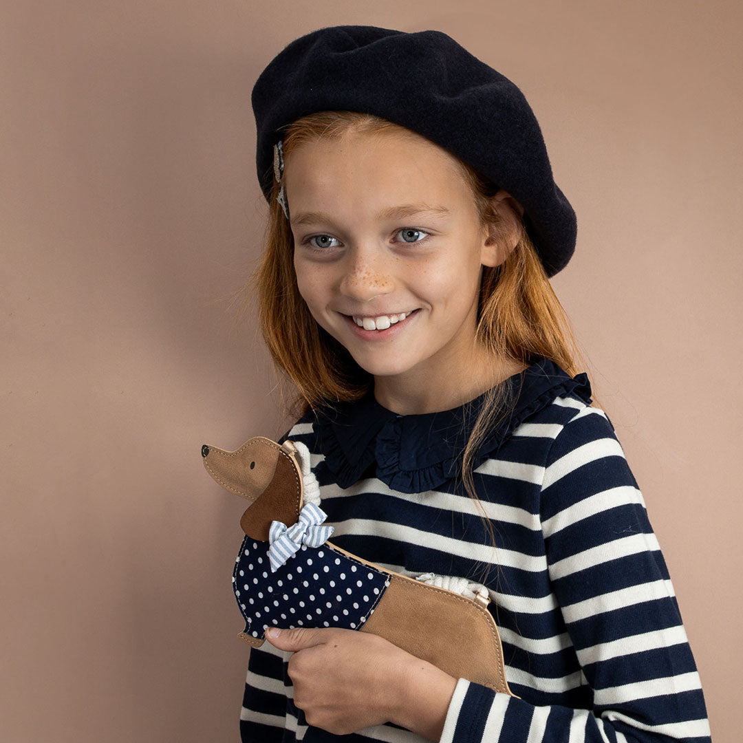 mimi & lula schoudertasje sausage dog - neutral | 183005-22 | 2