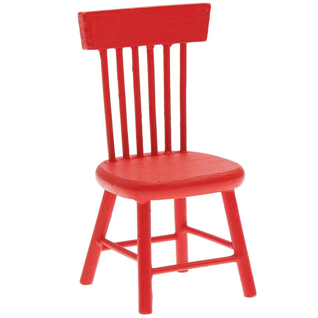 miniatuur houten stoel rood - 8,5 cm | 500365 | 0