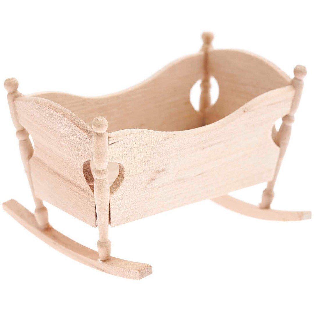 miniatuur houten wiegje - 7 cm | 500545 | 0