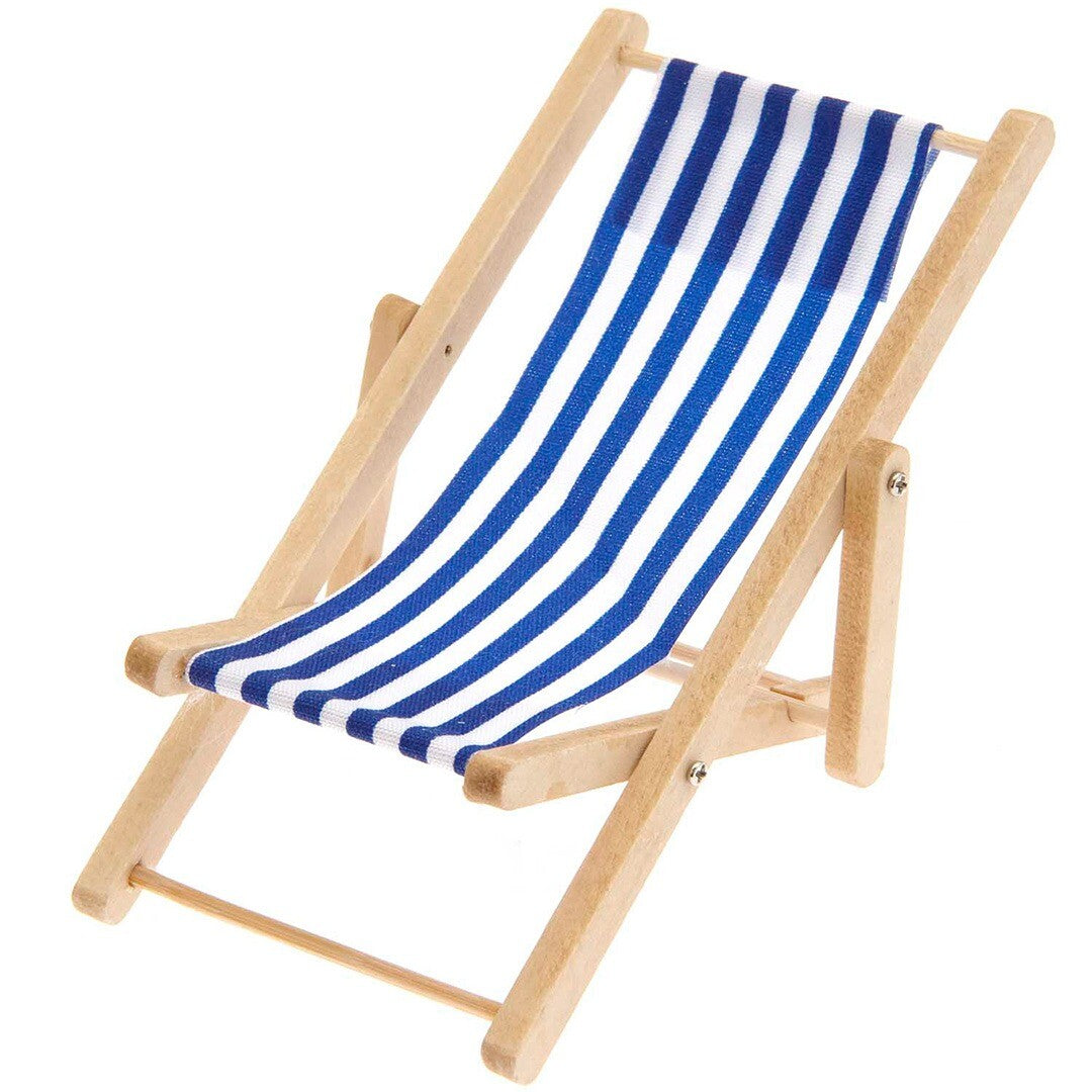 miniatuur strandstoel - blauw - 11 cm | 500818 | 0