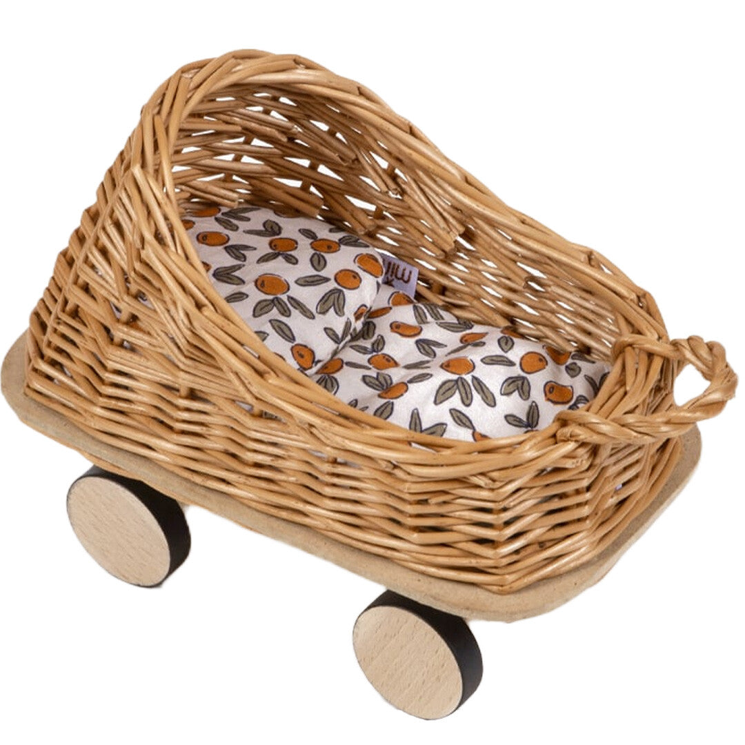 minikane mini poppenwagen met dekentje - fleurs d'oranger | 10.21.002 | 0