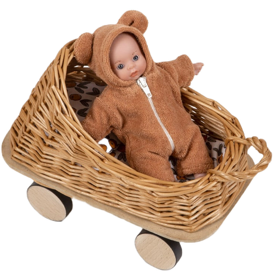 minikane mini poppenwagen met dekentje - fleurs d'oranger | 10.21.002 | 1