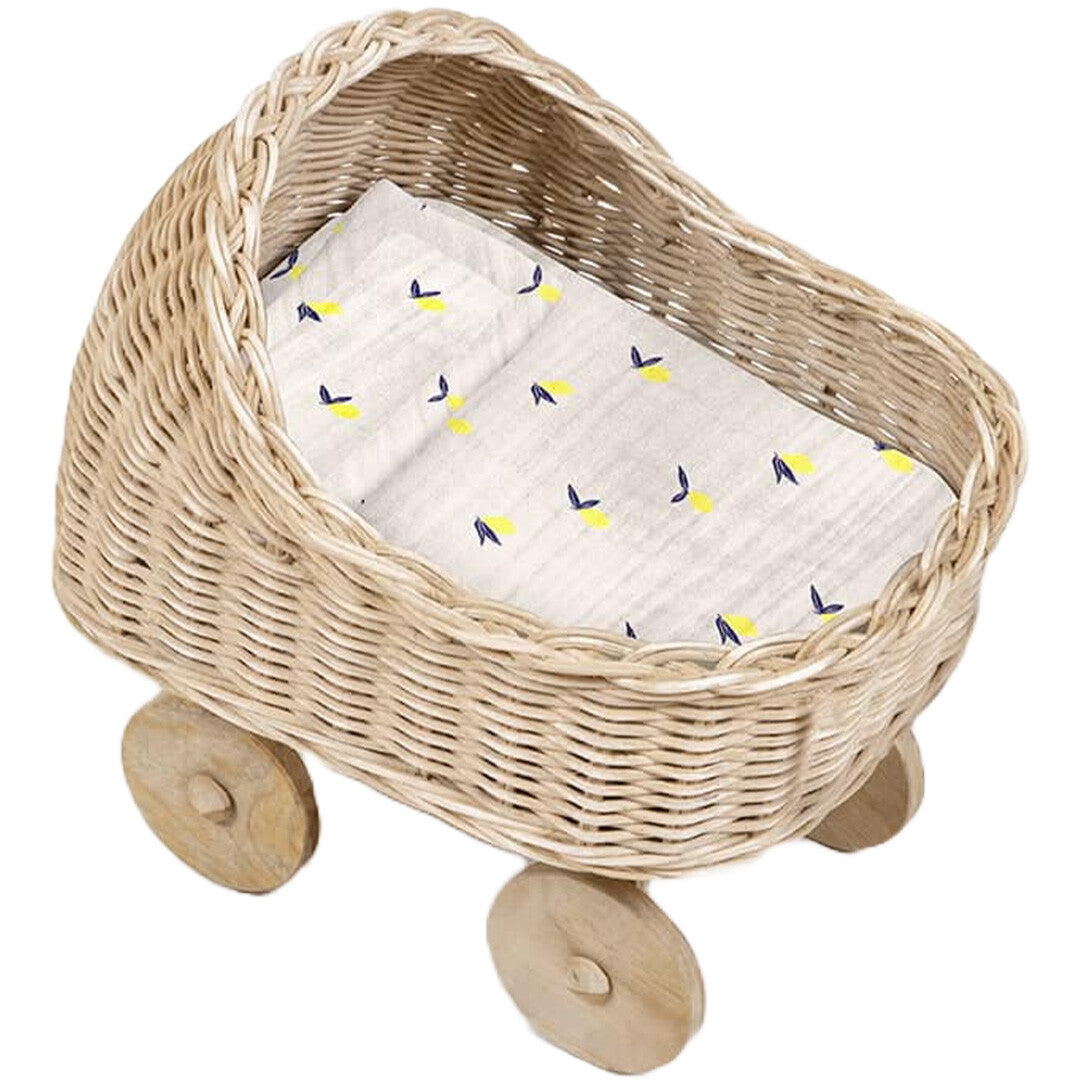 minikane mini poppenwagen met dekentje - jakarta - citrons | CJ.20.034-CIT | 0