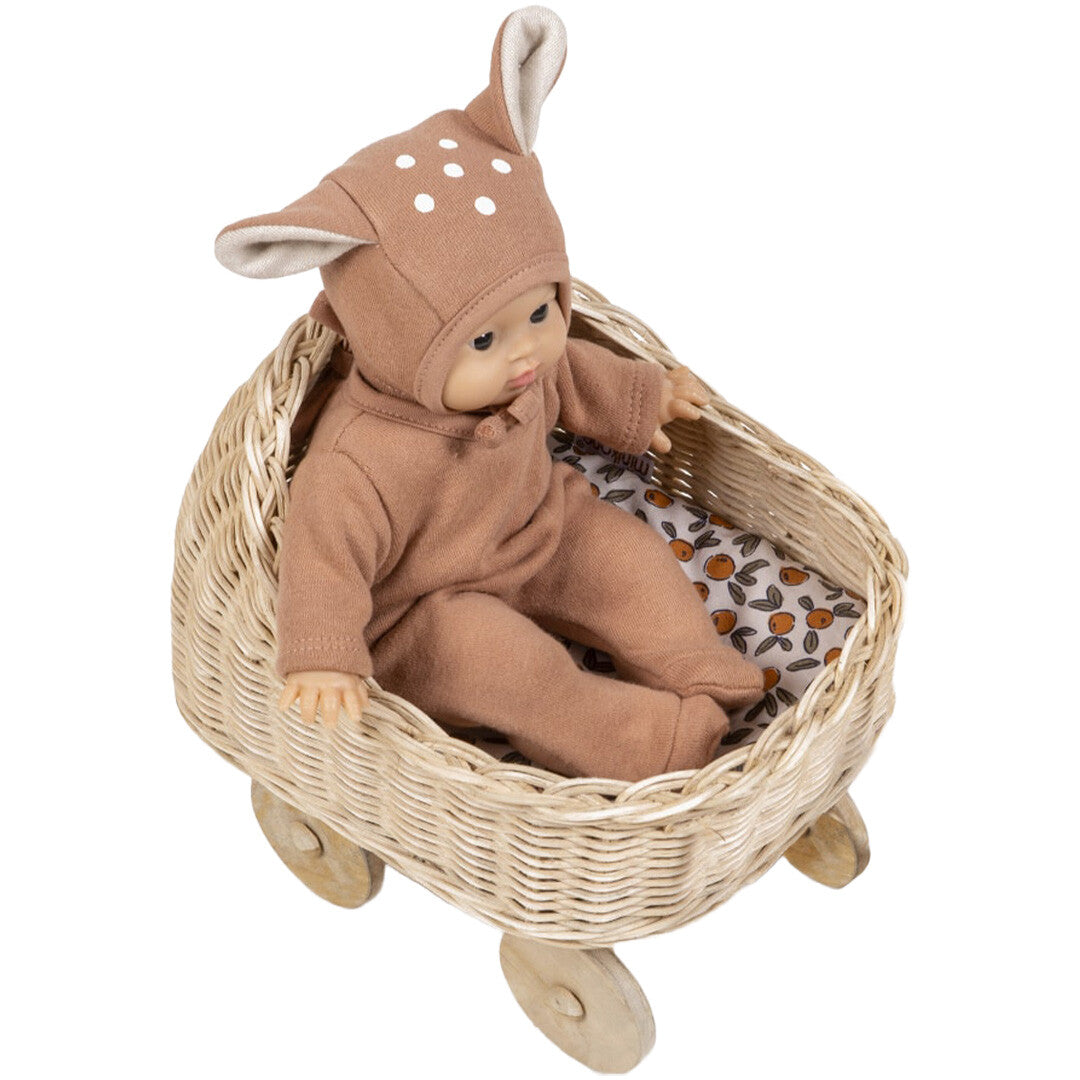 minikane mini poppenwagen met dekentje - jakarta - citrons | CJ.20.034-CIT | 2